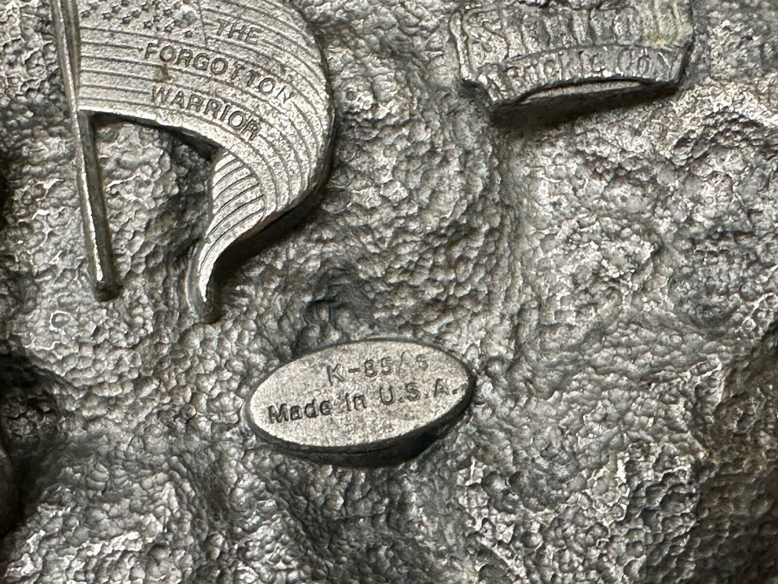 Vietnam Veterans Military Army Hero Vintage 1980's Pewter Siskiyou Belt Buckle