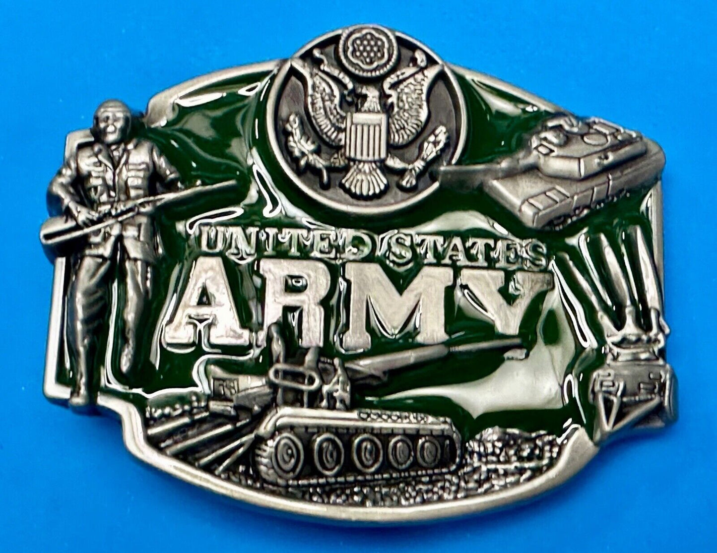 United States Army Military Patriotic Soldier Tank Belt Buckle