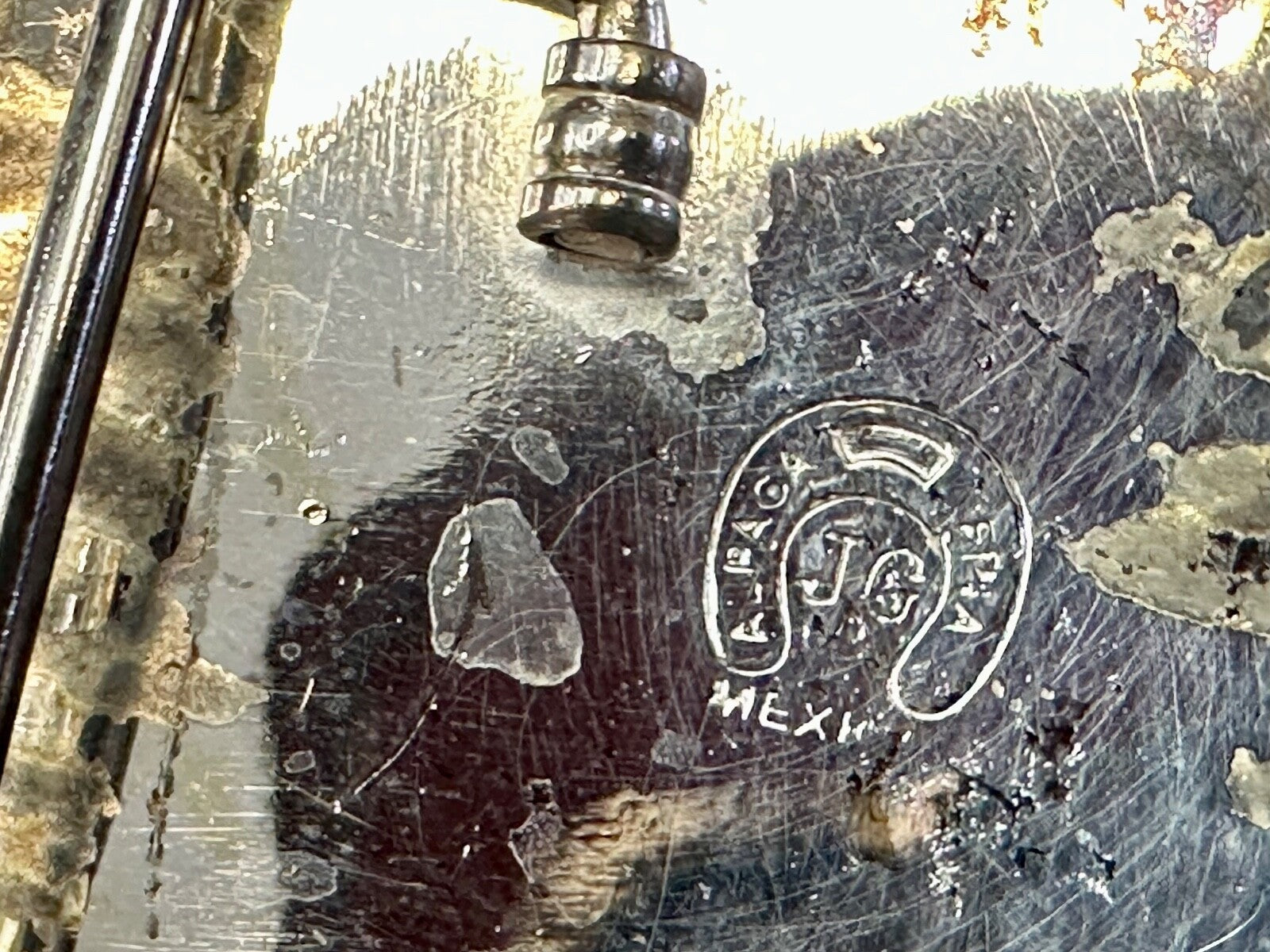 American Patriot Eagle - Majestic Vintage Alpaca Fina JG Mexico Belt Buckle 