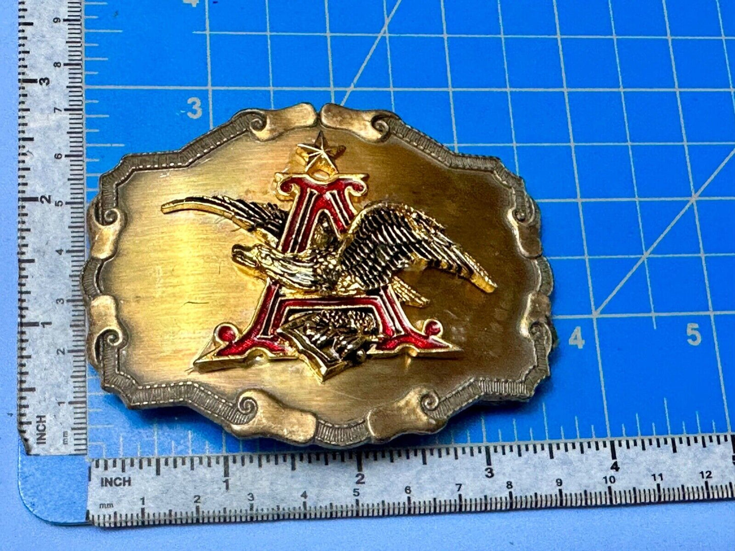 Anheuser Busch Eagle western framed Pre loved! Belt Buckle by Raintree