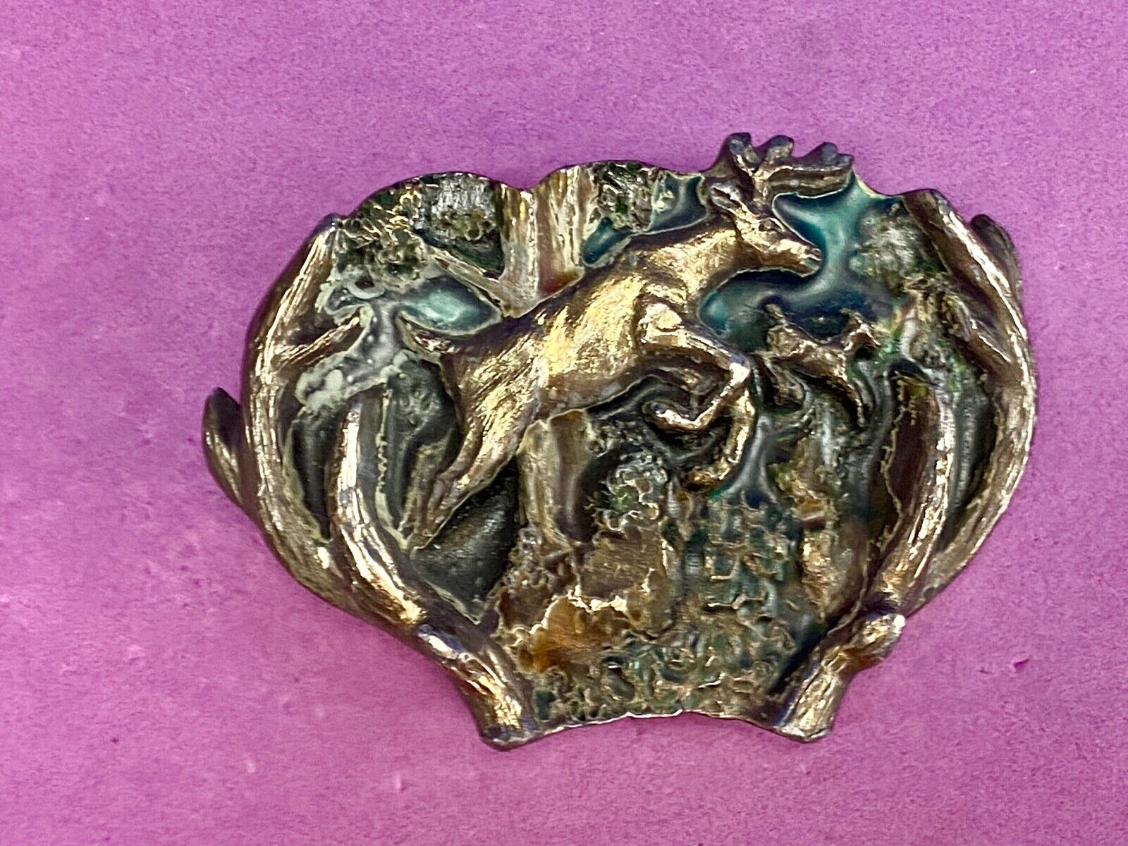 Vintage 1982 Jumping Deer - The great American belt buckle Company 