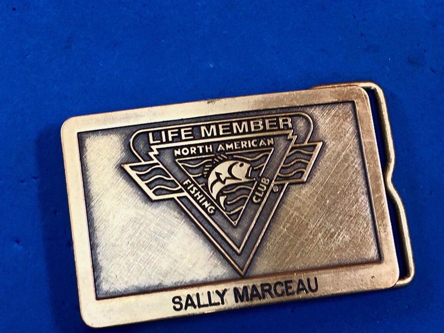 Vintage Life member to North American Fishing Club belt buckle 