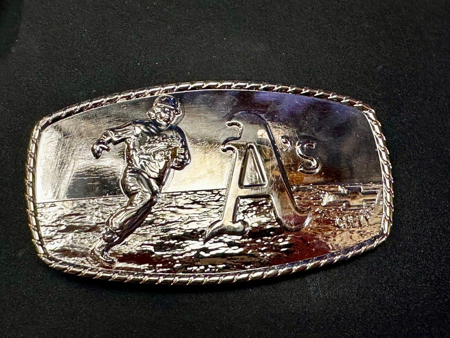 A's Baseball Logo Athletics Sports Oakland CA Silver Color Wide Belt Buckle