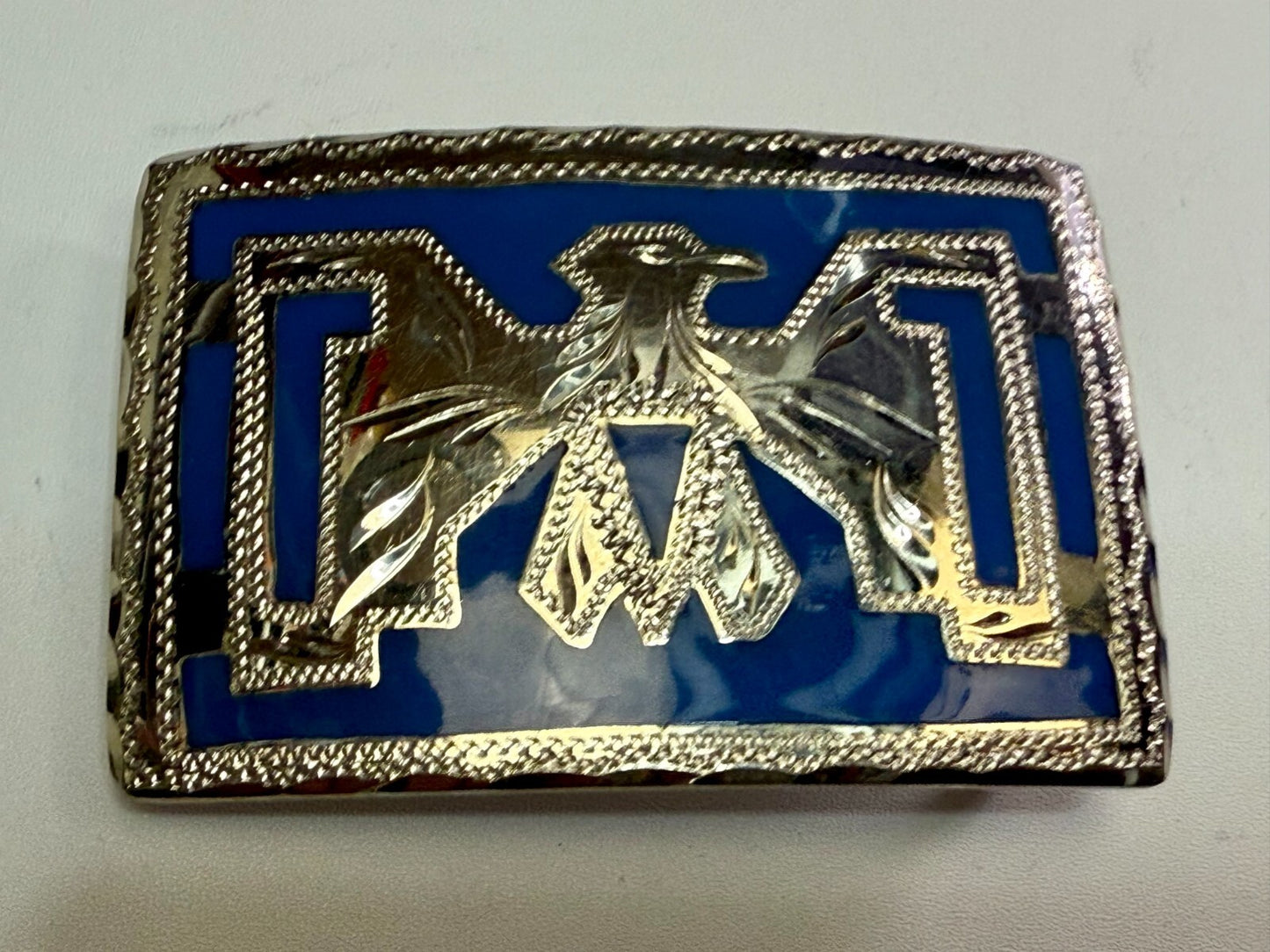 Thunderbird Native American Indian Hand-Crafted Inlay Enamel Belt Buckle