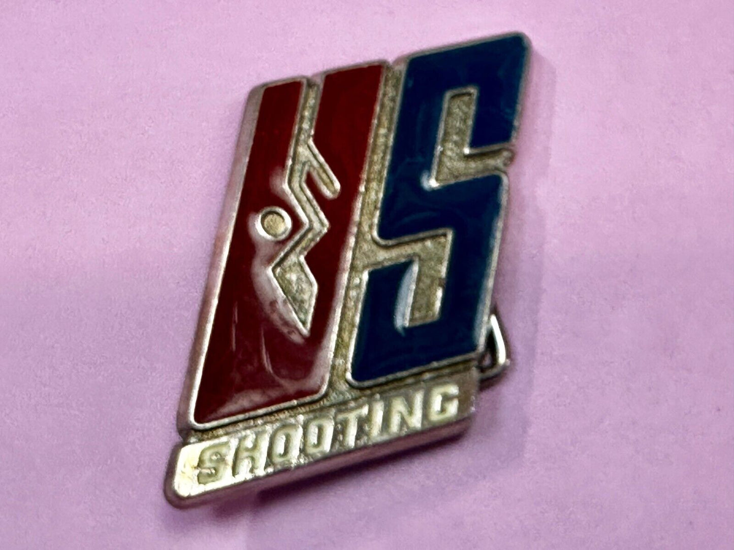 US Shooting Team Red White & Blue Commemorative Gun Rifle Spots Belt Buckle