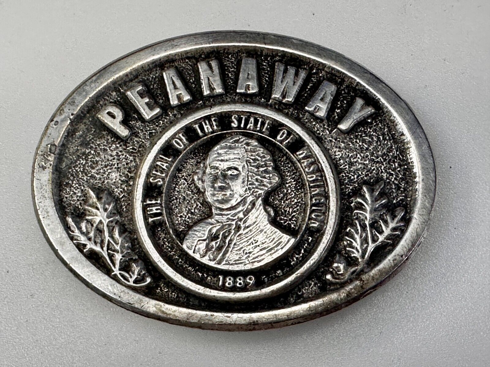The Seal of the State of Washington 1889 Peanaway Vtg 1987 Collector Belt Buckle