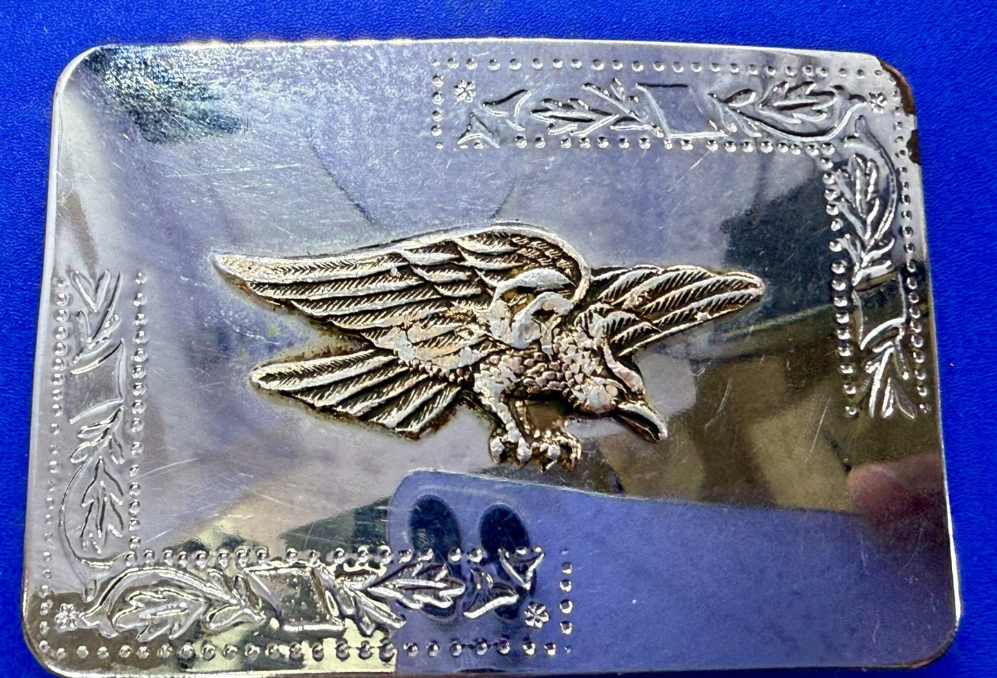 American Eagle Flying Diving Hunting Two Tone Mirrored Western Style Belt Buckle