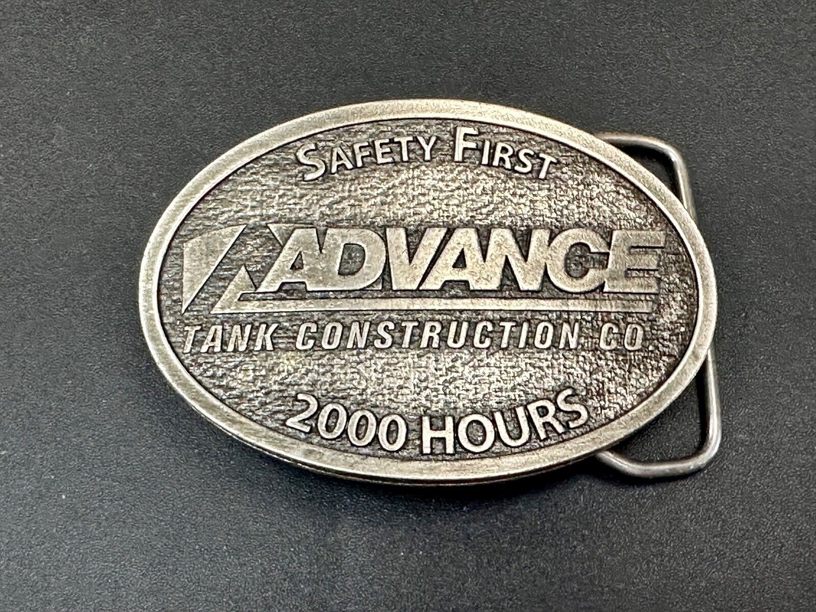 Advance Construction Safety First Award 2000 Hours belt buckle