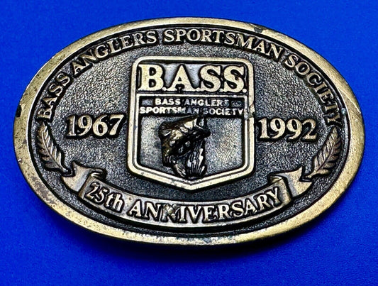 BASS  1992 25 years Bass Anglers Fishing Society commemorative belt buckle
