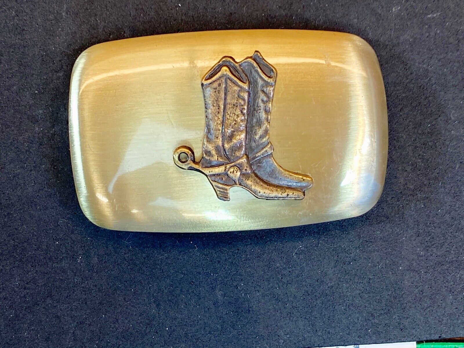 Vintage Chambers Western Rodeo Cowboy Boots With Spurs Belt Buckle 