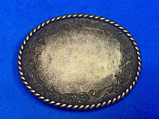 100 % Zinc Ornate Western Oval Belt Buckle Made In Italy  - Fabriqrren Itai If