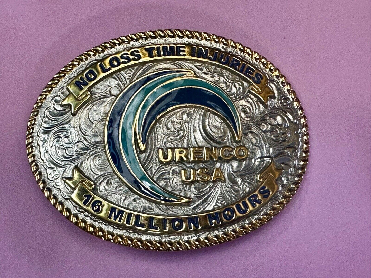 URENCO USA New Mexico  No Loss Time Injuries 16 Million Hours Belt Buckle by JIM