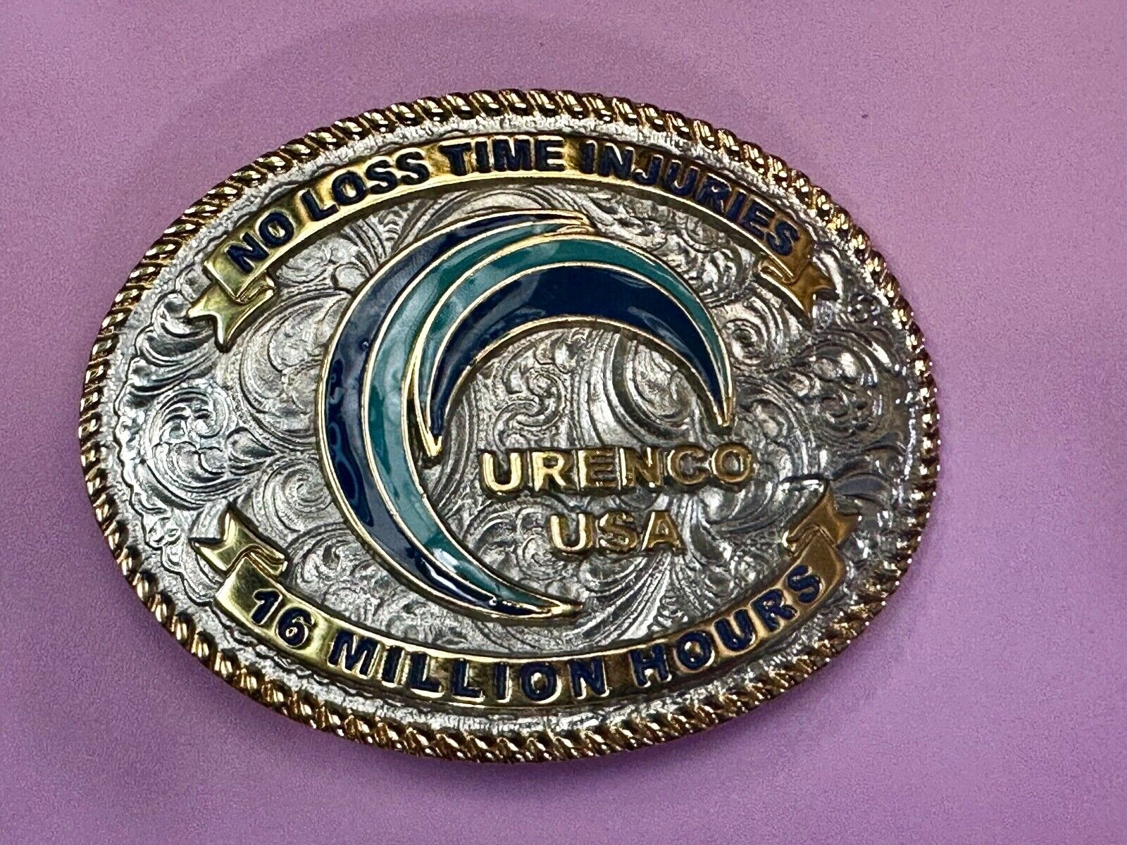 URENCO USA New Mexico  No Loss Time Injuries 16 Million Hours Belt Buckle by JIM