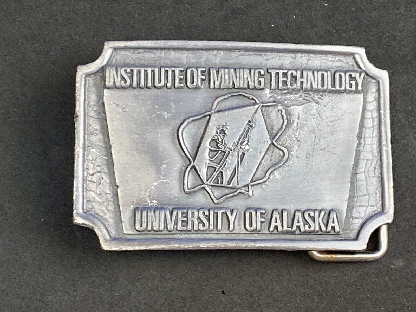 Vintage Institute of mining technology belt buckle - University of Alaska 