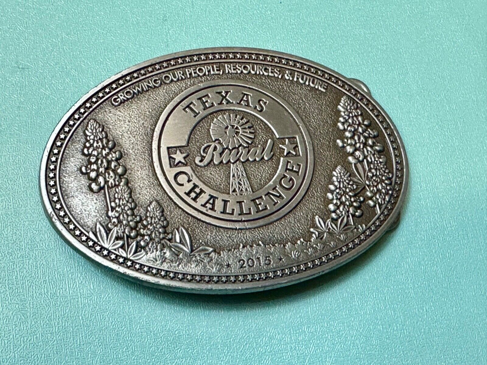 Texas Rural Challenge Growing our people, resources and future 2015 belt buckle