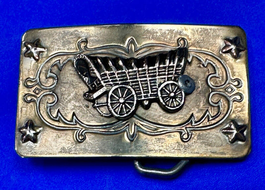 Vintage Covered Wagon Ornate belt buckle to restore