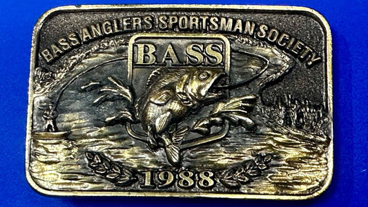 1998 BASS Anglers Sportsman Society Sport Fishing Fishermans  Belt Buckle