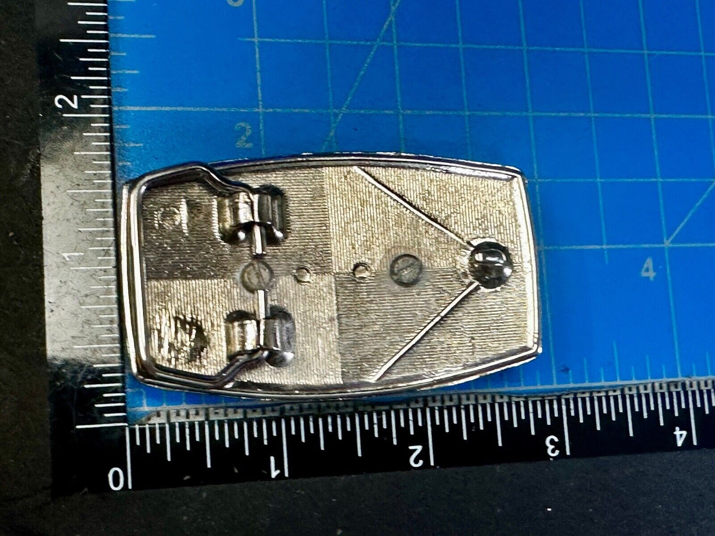 Vesuvianite? Cabochon Cab Centerpiece - Western silver & black color Belt Buckle