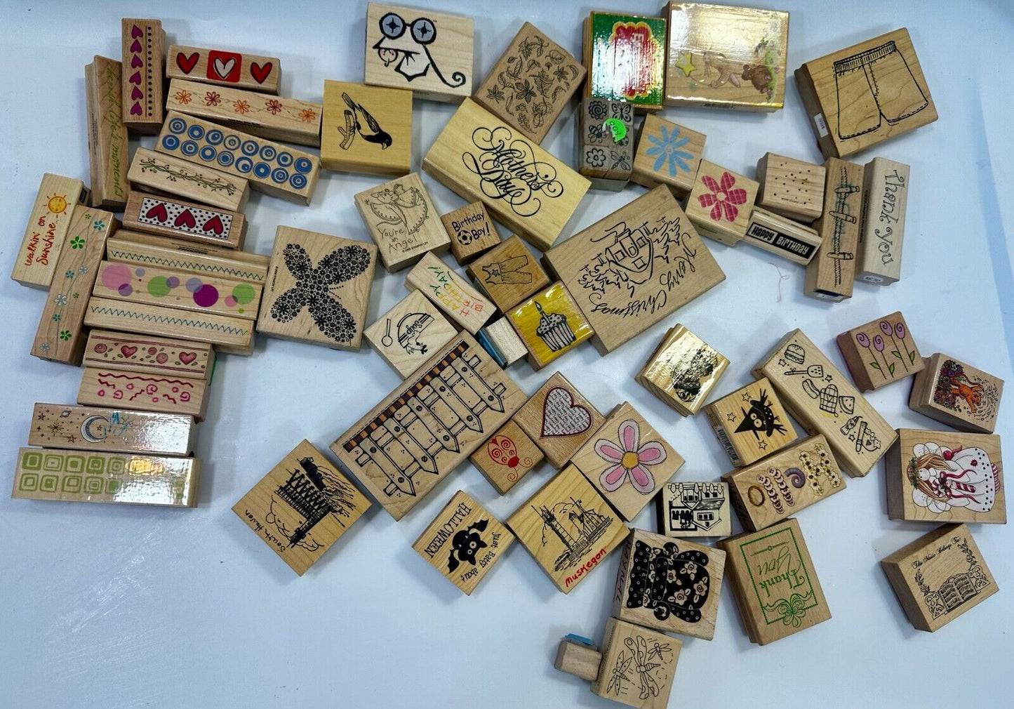 6.5 Pounds of Rubber Stamps HUGE LOT - Mostly NEW! Scrapbook Teachers SCORE!
