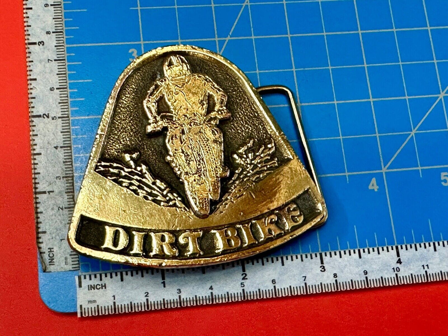 Vintage 1975 Dirt Bike Adzes sporting biking motorcycle belt buckle
