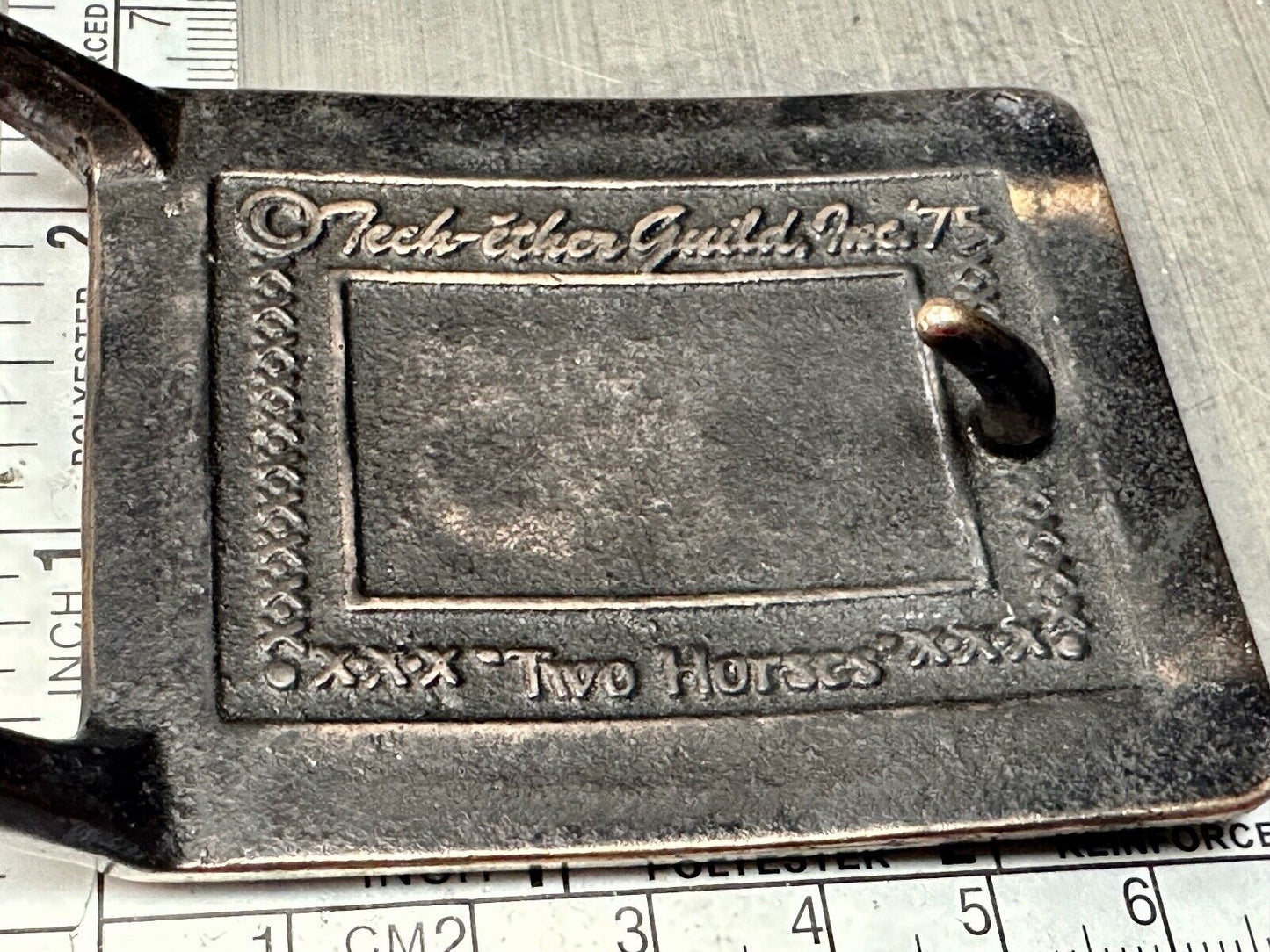 Two Horses - Vintage Tech Ether Guild ART belt buckle