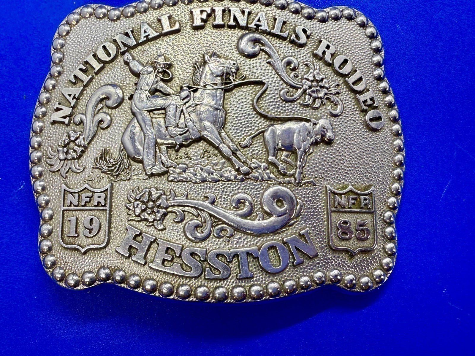 1985 Hesston NFR National Finals Rodeo Calf Roping 3rd Edition Belt Buckle