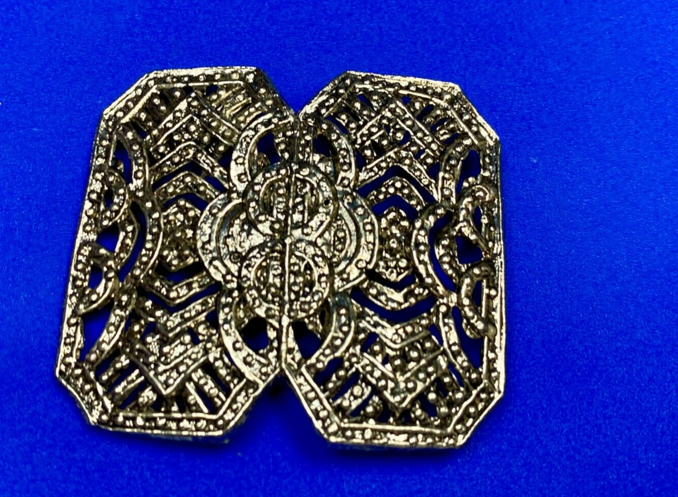 Antique See Through Silver Color Scarf Slide Clip Belt Buckle