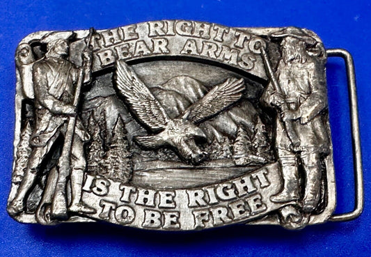 The Right To Bear Arms Is the Right ToBe Free 2nd Amendment VTG 1982 Belt Buckle