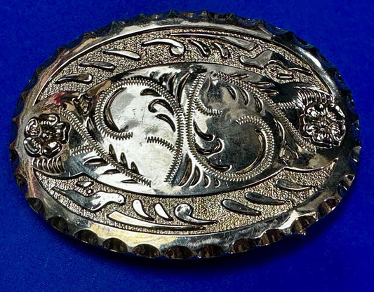 Vintage Lyn-Tone Co Vintage western flower swirl design belt buckle