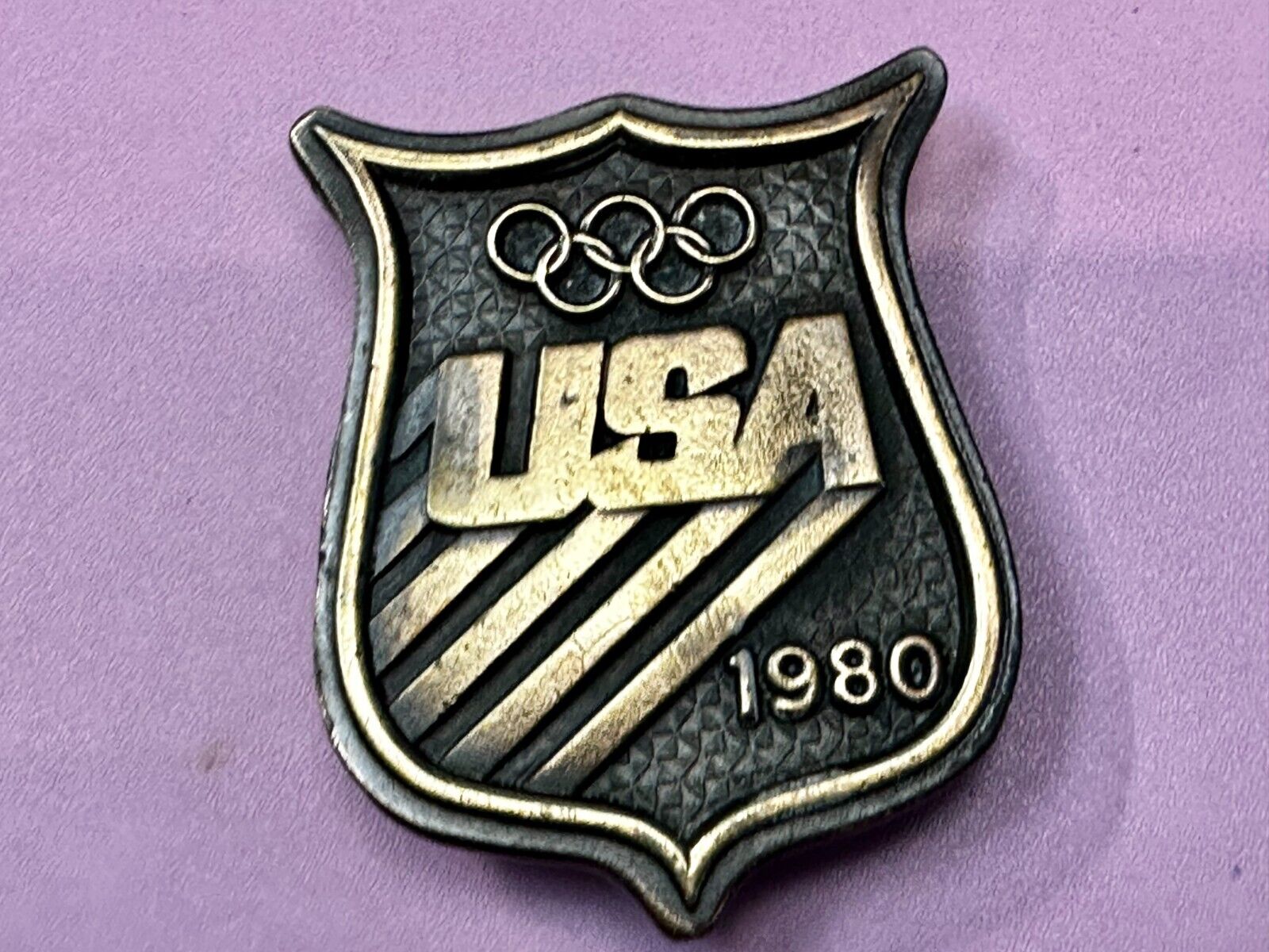 1980 USA Olympic Committee Bergamot Brass Works Vintage Belt Buckle Paul Rollins