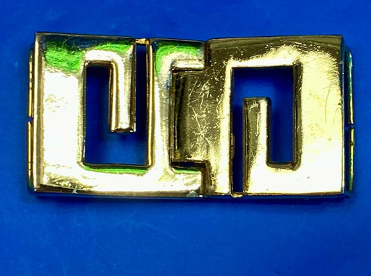 Vintage Gay Boyer Signed Two Piece Interlocking Belt Buckle