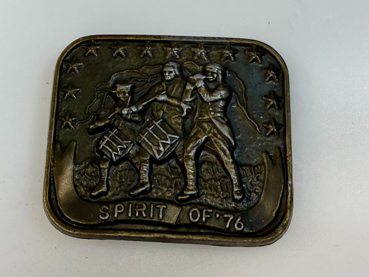 American Bicentennial The Spirit of 76 Patriotic Marching Band Belt Buckle