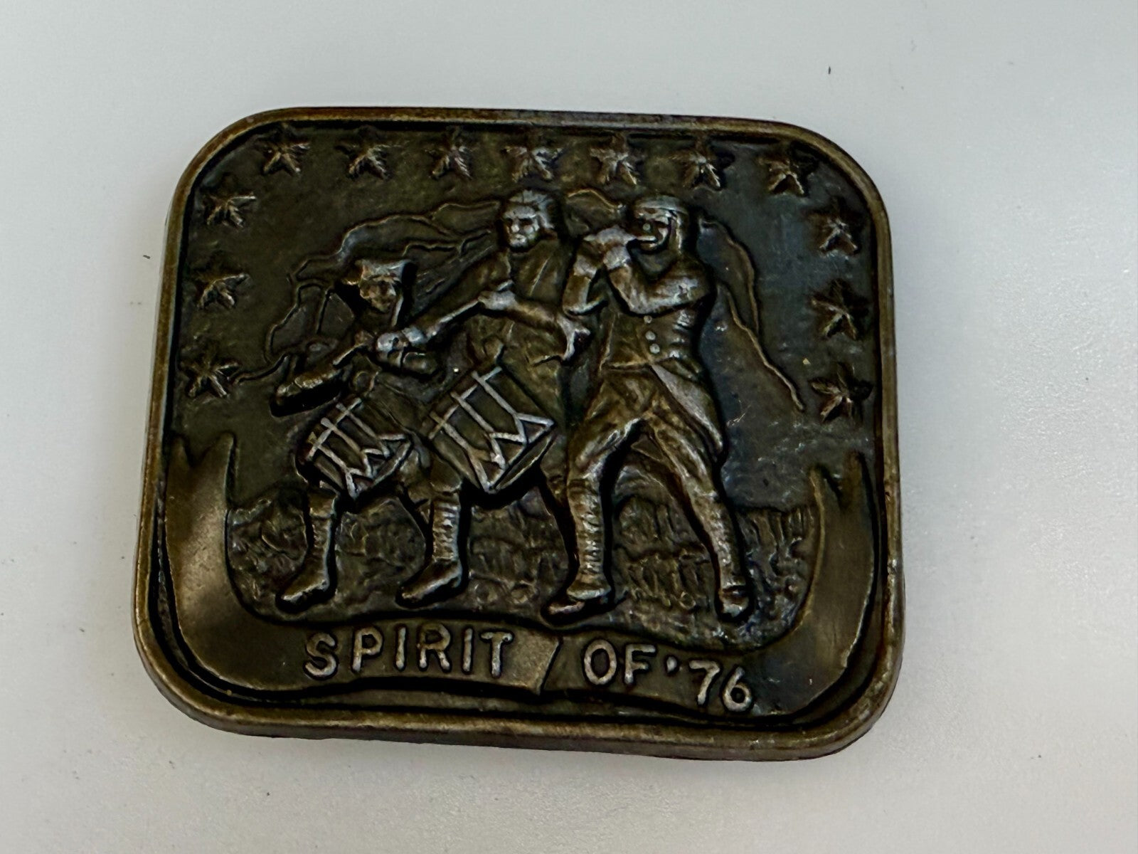 American Bicentennial The Spirit of 76 Patriotic Marching Band Belt Buckle