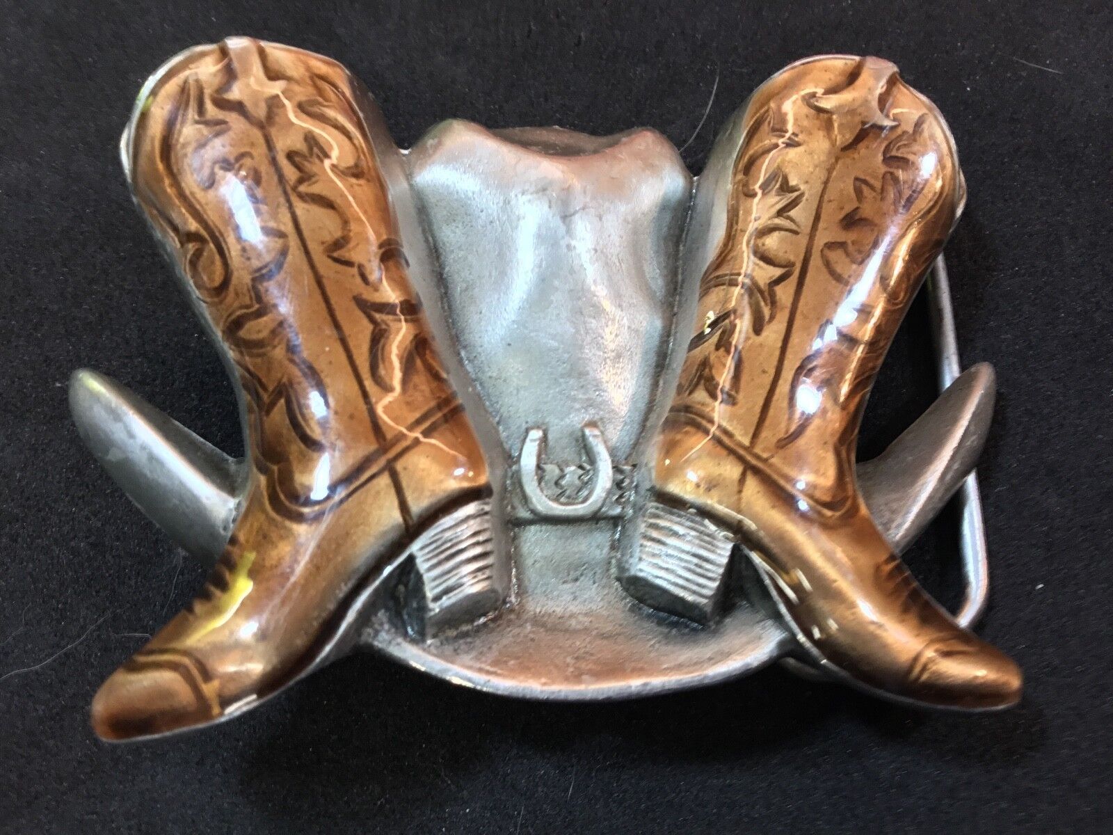 1995 Gap Cowboy Hat & Boots Western, rodeo  Horse Shoe Belt.   QUALITY! 