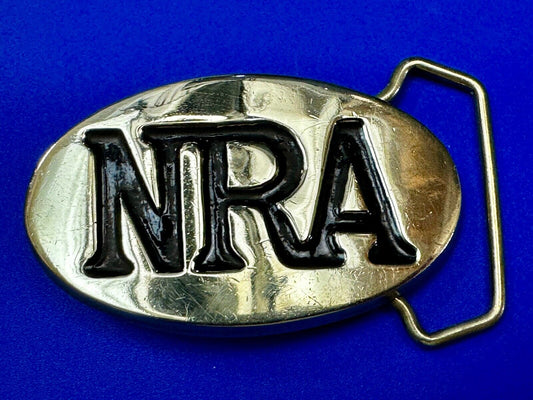Baron Buckles NRA National Rifle Association Solid Brass oval Belt Buckle