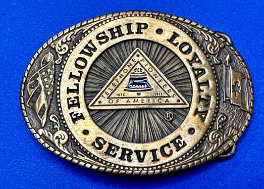 Telephone Pioneers of America TL&B Belt Buckle Fellowship Loyalty Service