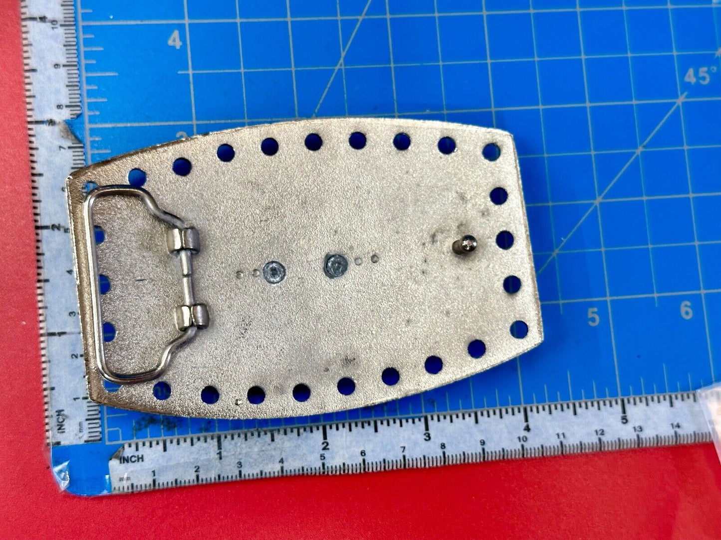 vintage Heavy large LONGHORN - Distinct hole boarder belt buckle