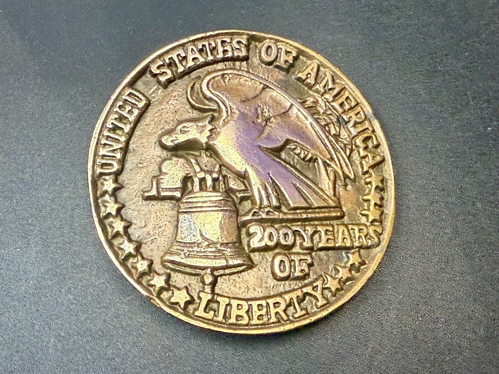 United States Of America 200 Years Of Liberty Solid Brass Belt Buckle Taiwan