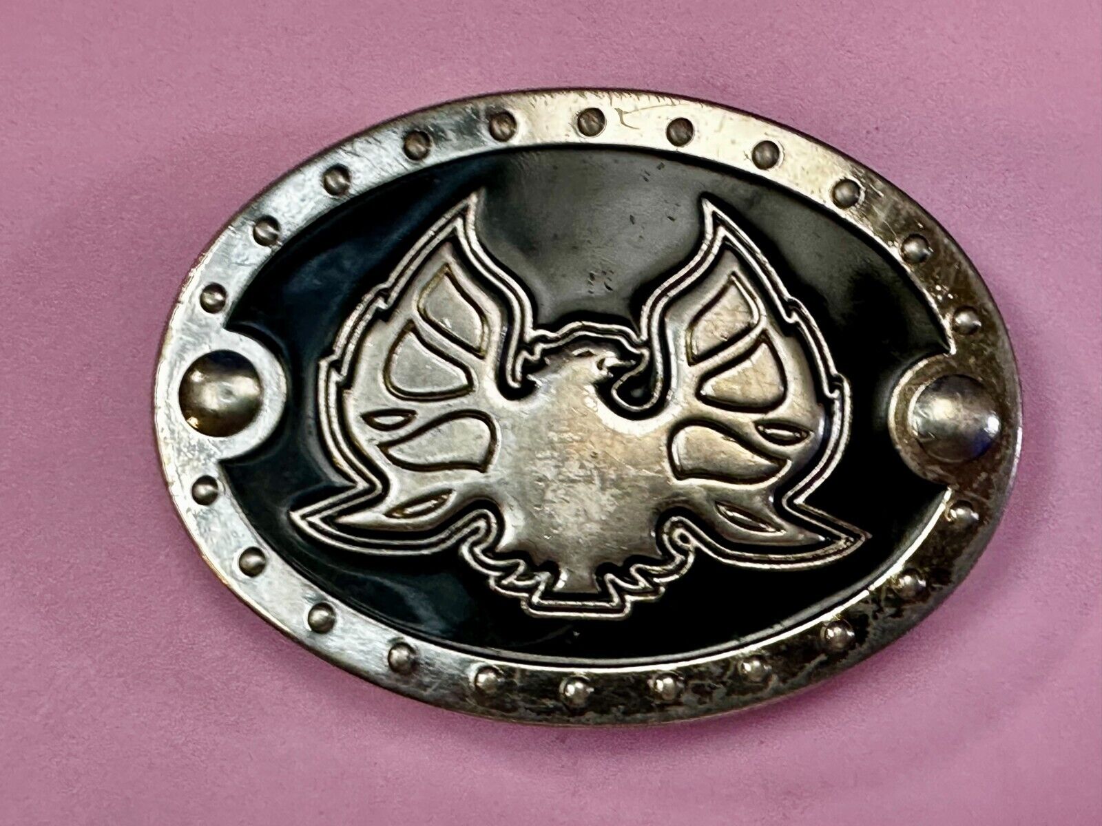 American Pride Flying Patriotic Bald Eagle Studded Oval Belt Buckle