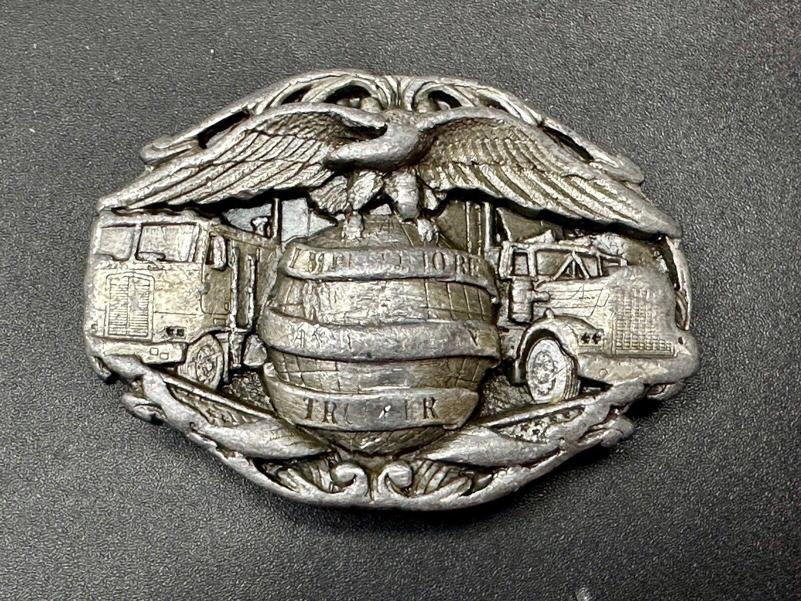 Truckers Semi Drivers Vital Role in the USA Economy 1986 Bergamot Belt Buckle