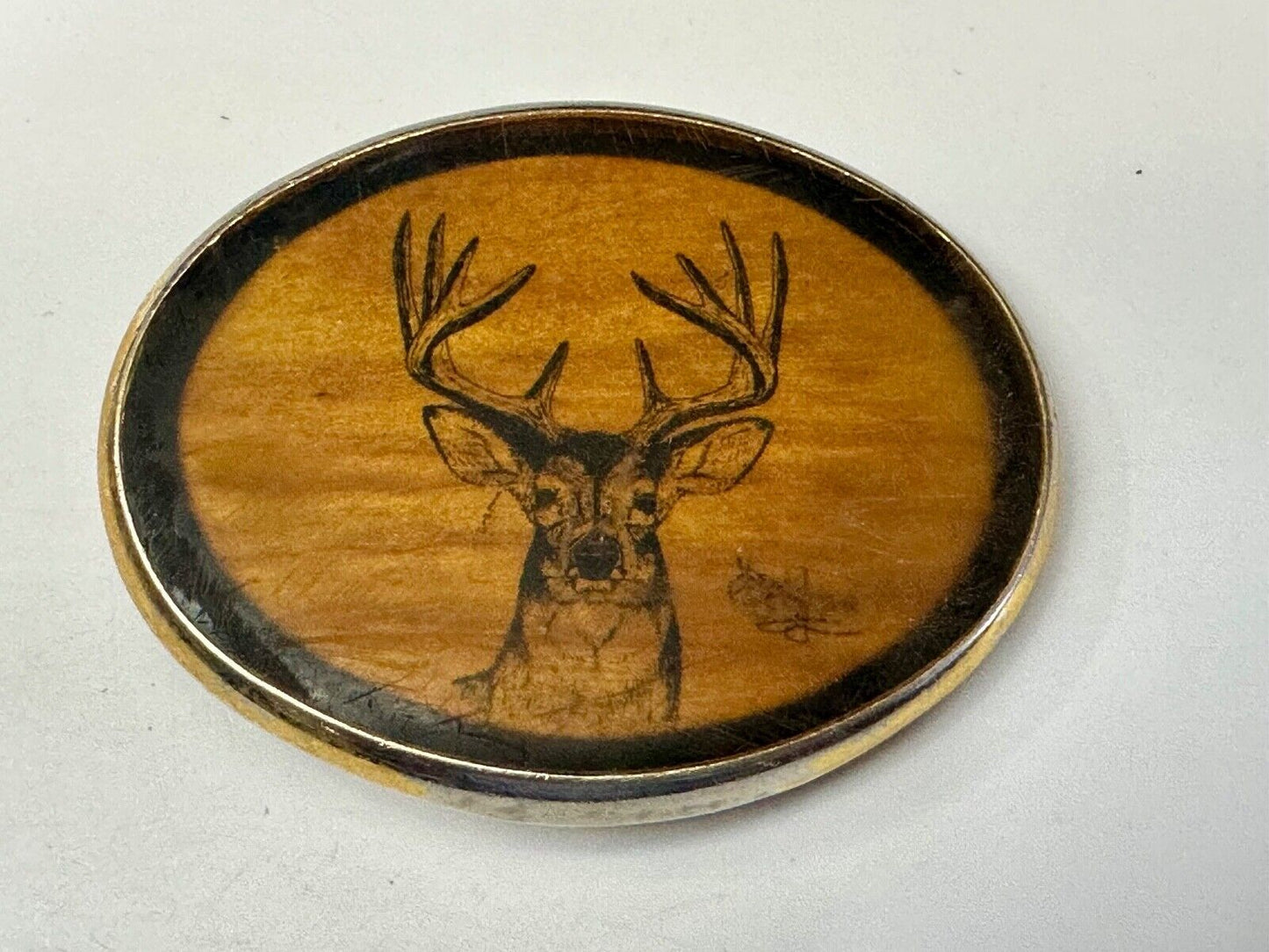 Deer Elk Buck Doe Gorgeous 1970s VON WEST Belt Buckle