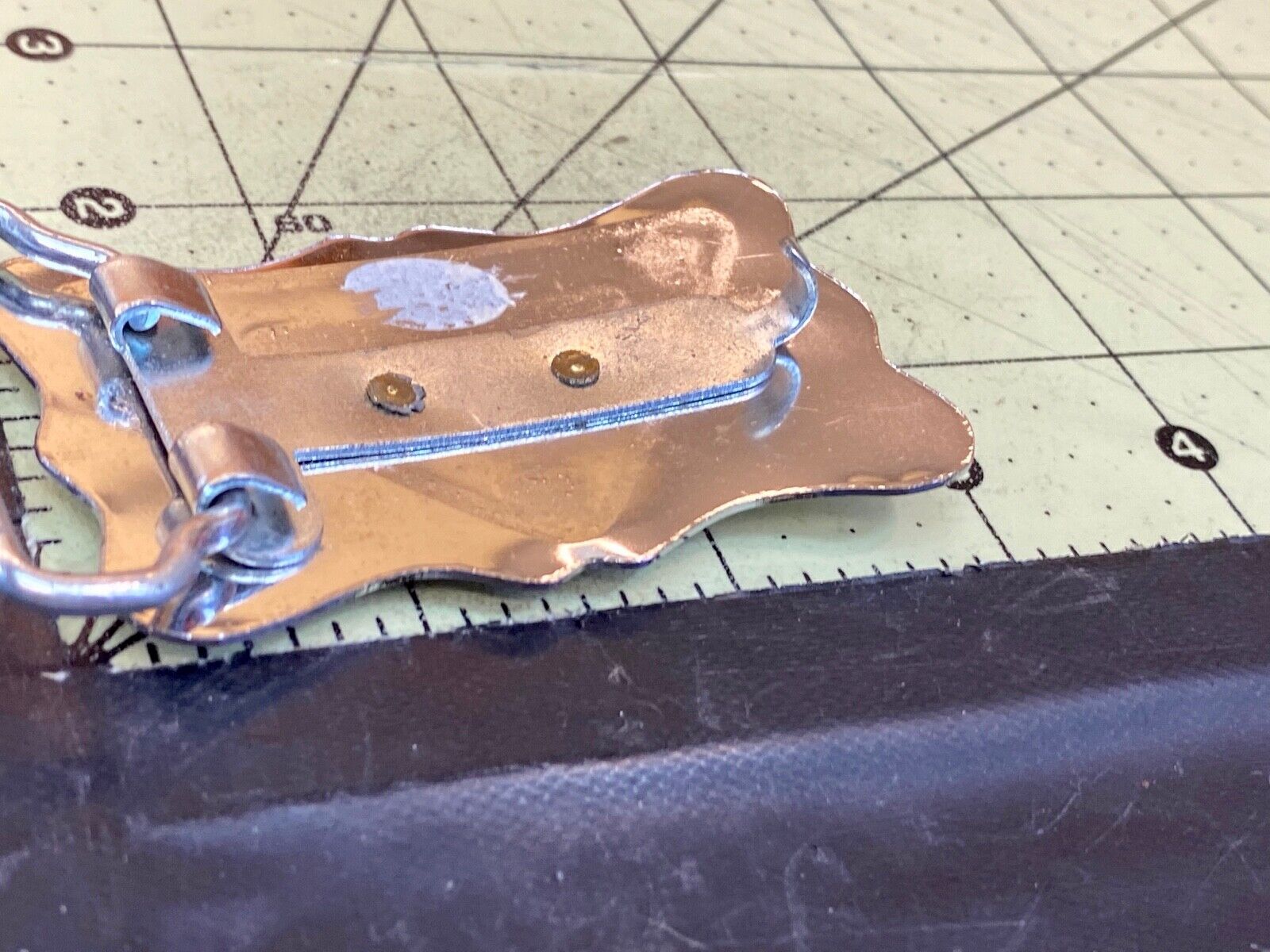 Horse Head Through Lucky Horse Shoe On Mirrored Mixed Metal Belt Buckle 