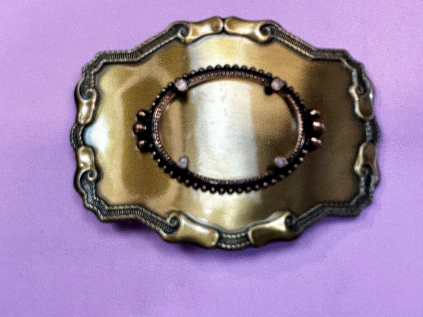 30 x 40 mm Gold Color Western Blank Belt Buckle To Mount Your Cabochon Gem Stone