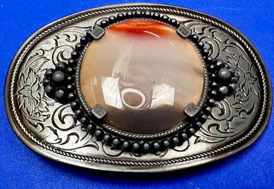Vintage Faux? Stone Belt Buckle - or blank for silver dollar coin or 39mm stone!