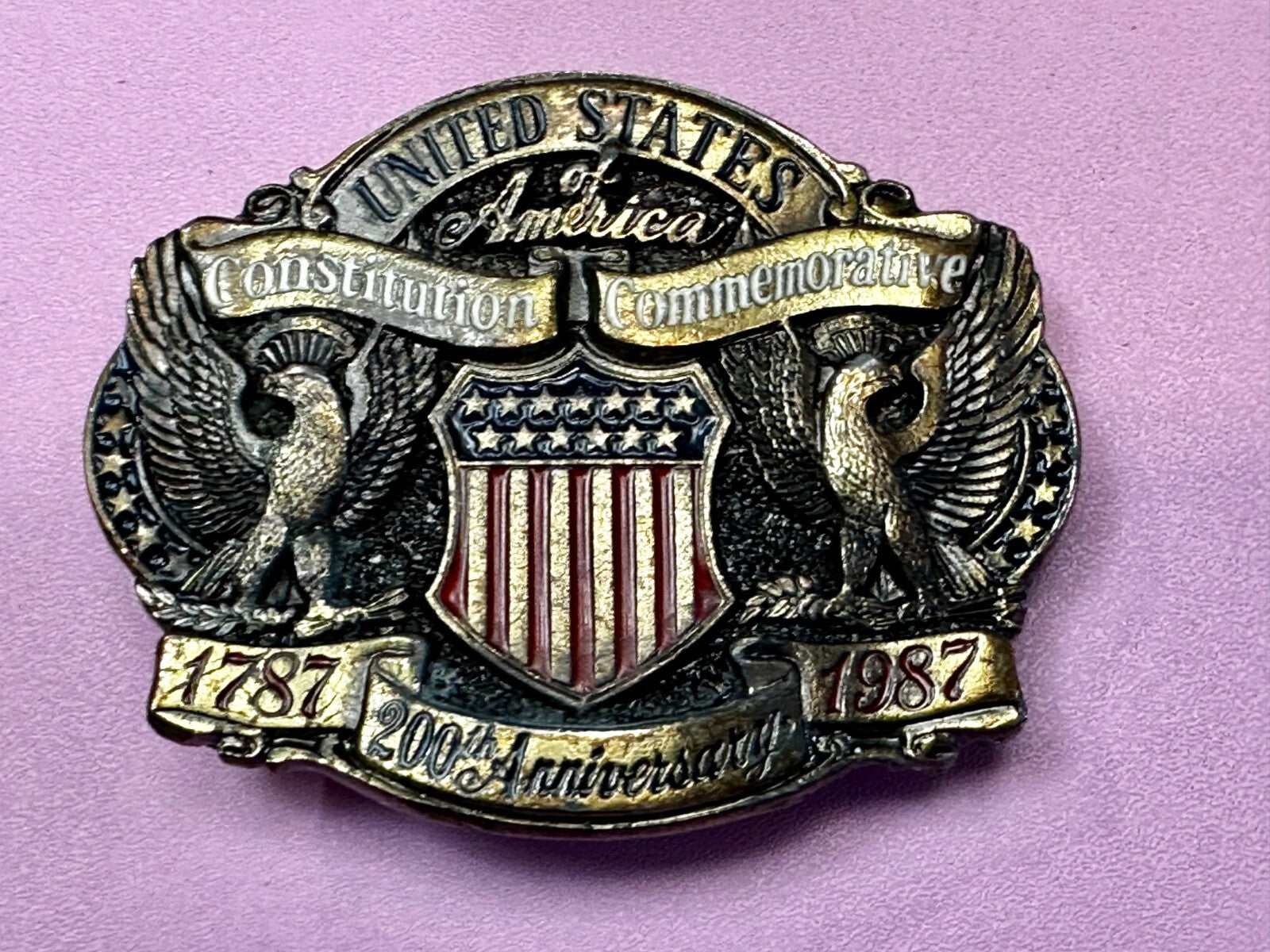 United States of America Constitution Commemorate 200th Anniversary Belt Buckle