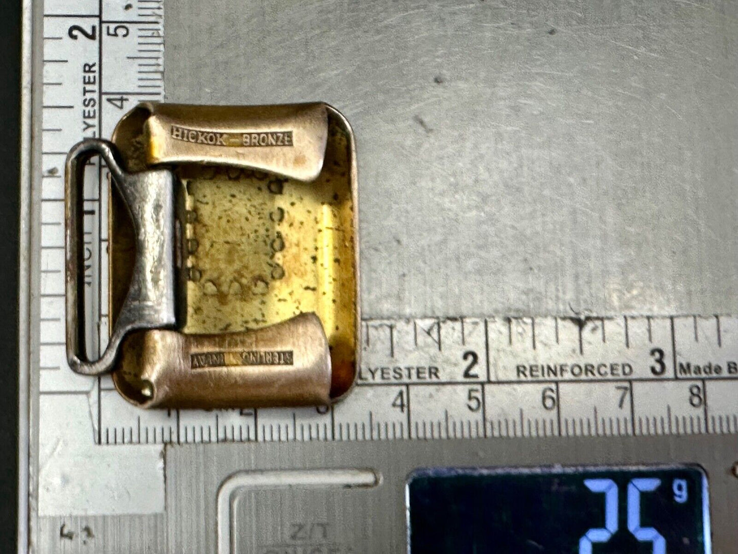 Vintage Hickok Bronze Initial Letter Monogram C Art Deco dress belt buckle