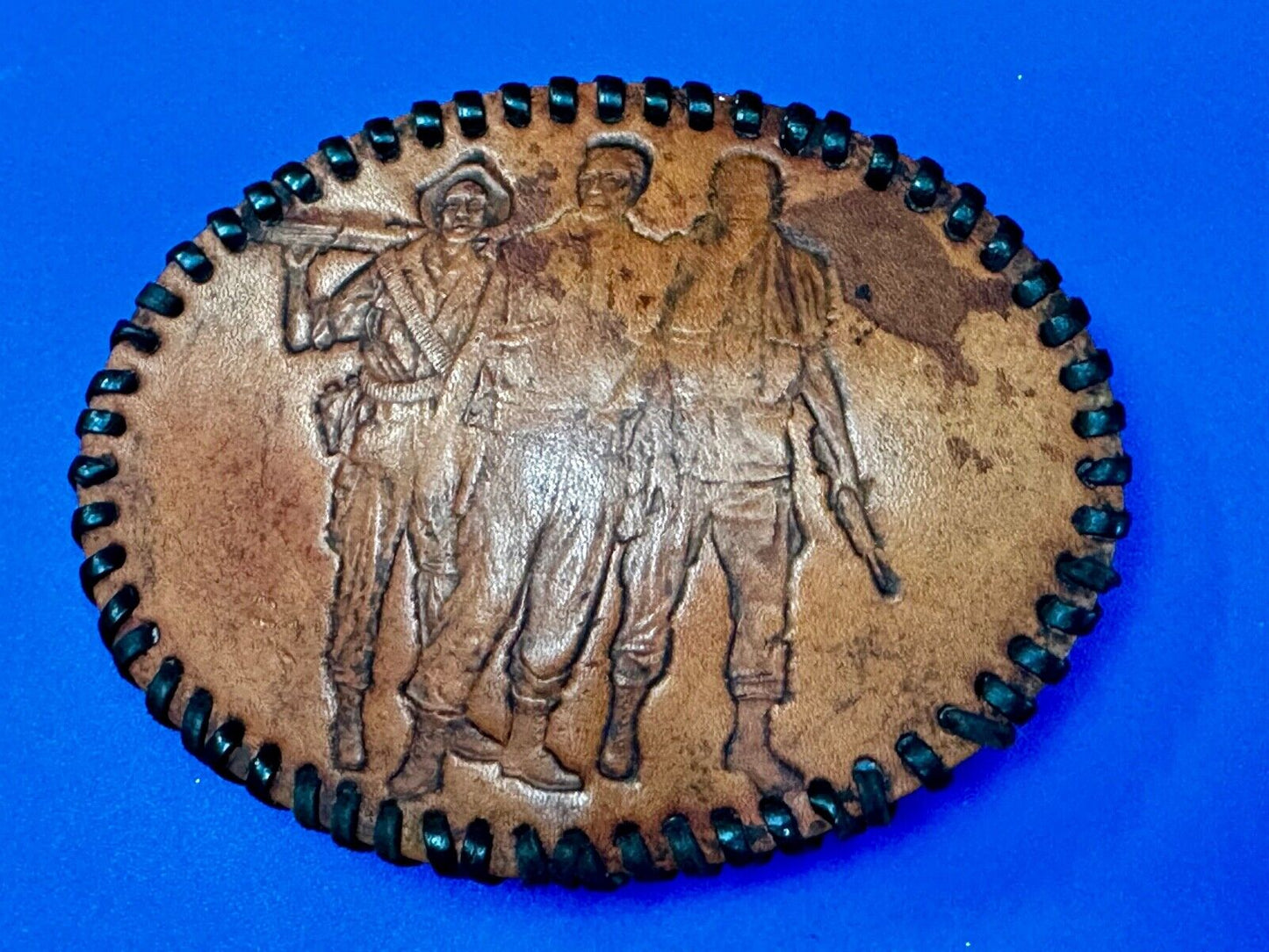 Vietnam War Memorial The Three Soldiers Statue Leather Vintage Belt Buckle
