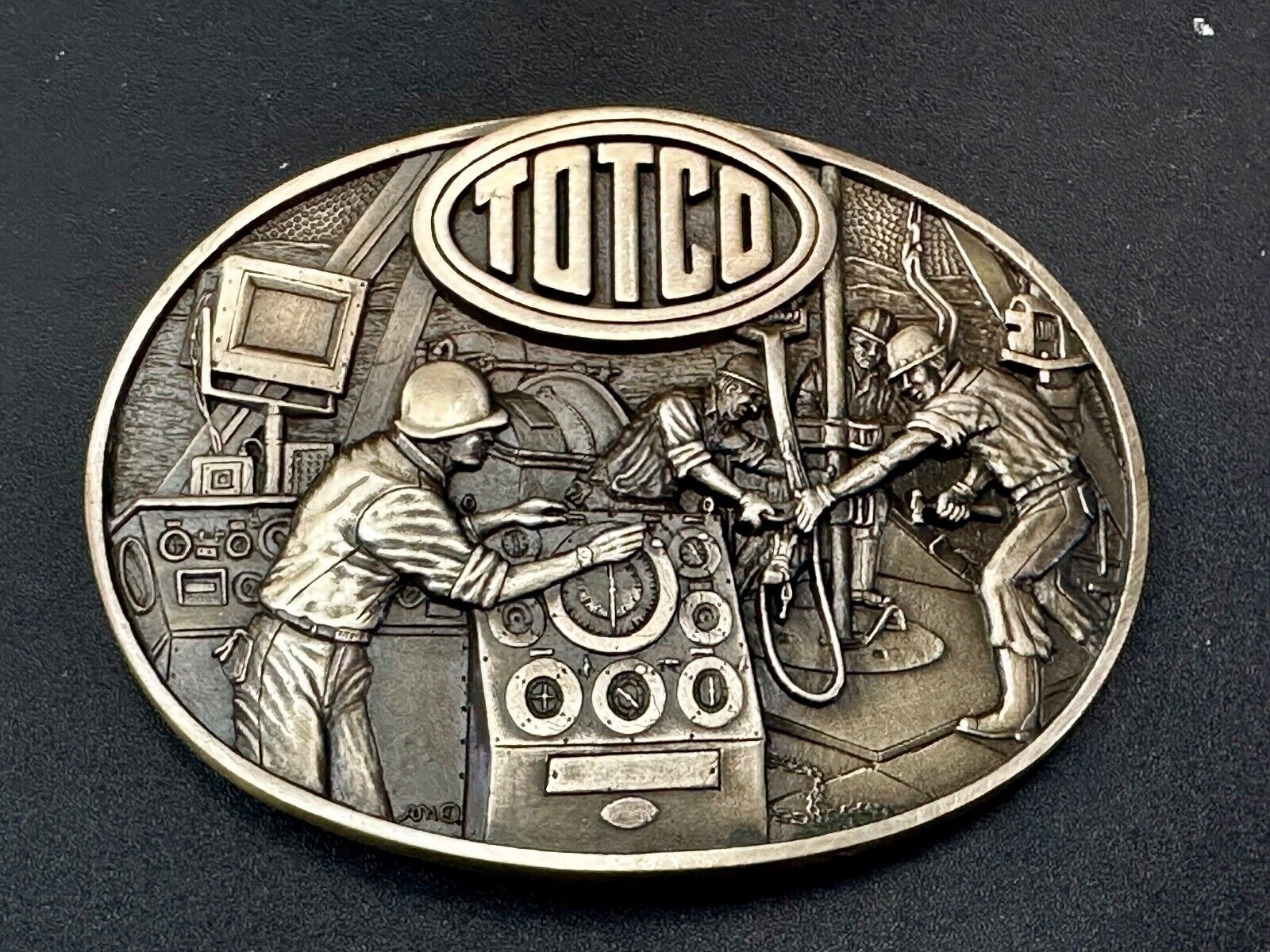 Totco Instruments Co  Manufacturing vintage ADM solid brass belt buckle