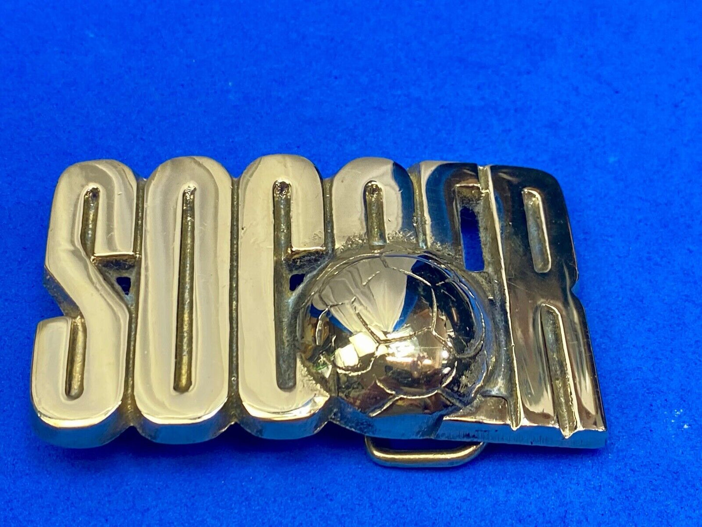 45 Year Old! Soccer Ball Belt Buckle By Baron Brass Works Ultimate Fan Gift! 