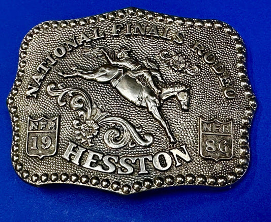 1986 Hesston National Finals Rodeo NFR Rodeo Cowboys NOS Western Belt Buckle